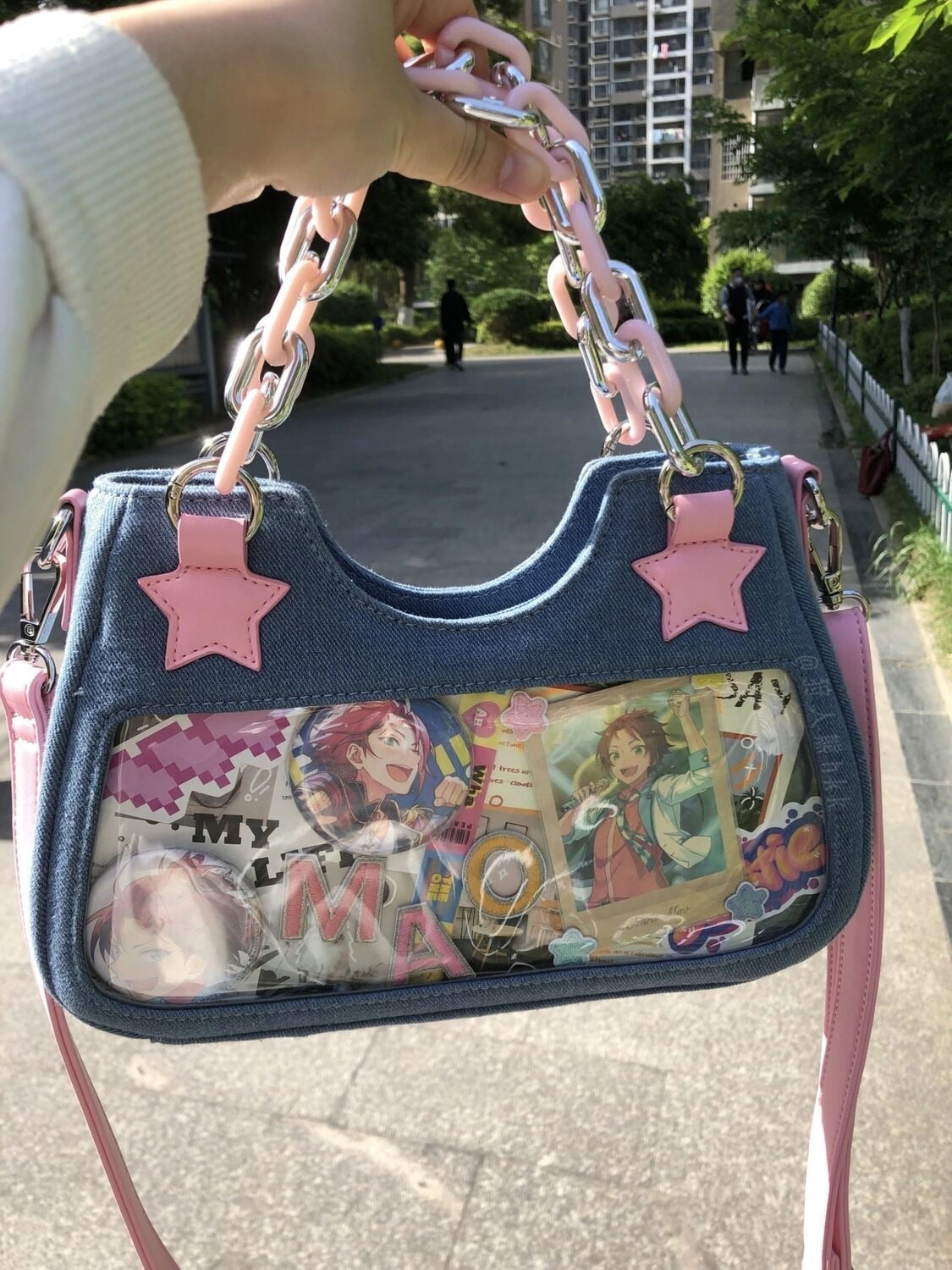 Y2K Harajuku Star Denim Chain Bag