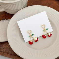 Sweet Cherry Heart Earrings