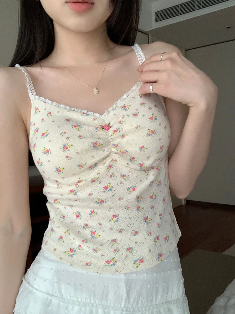 Süßes Blumen-Crop-Top