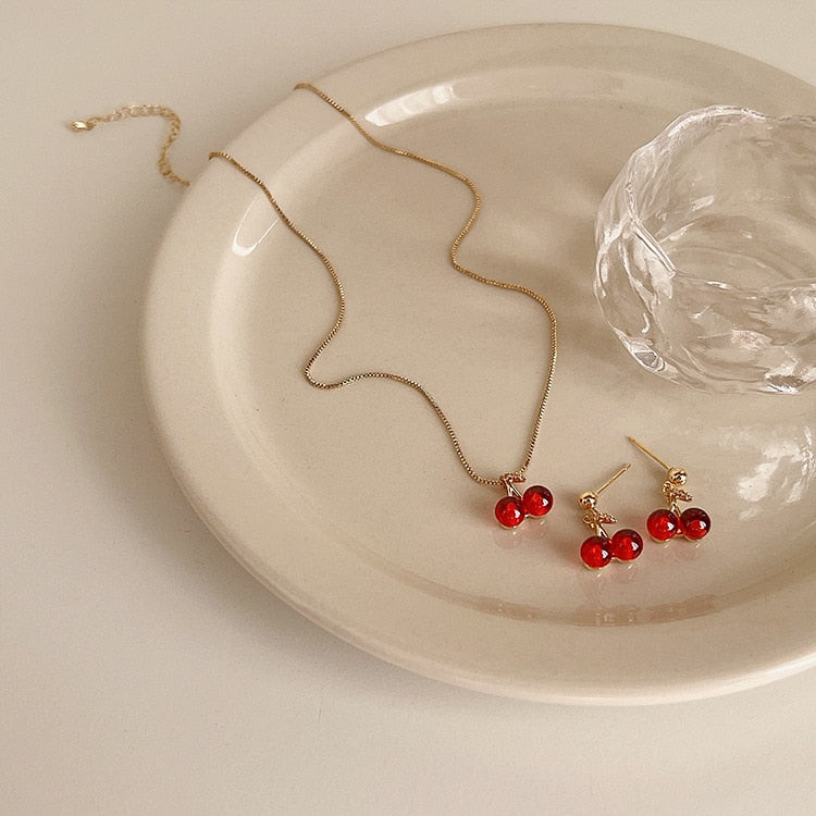 Delicate Cherry Jewelry Set