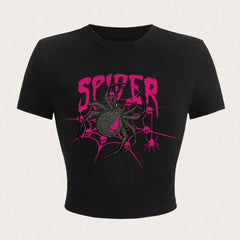 Pink Venom Spider Crop Top