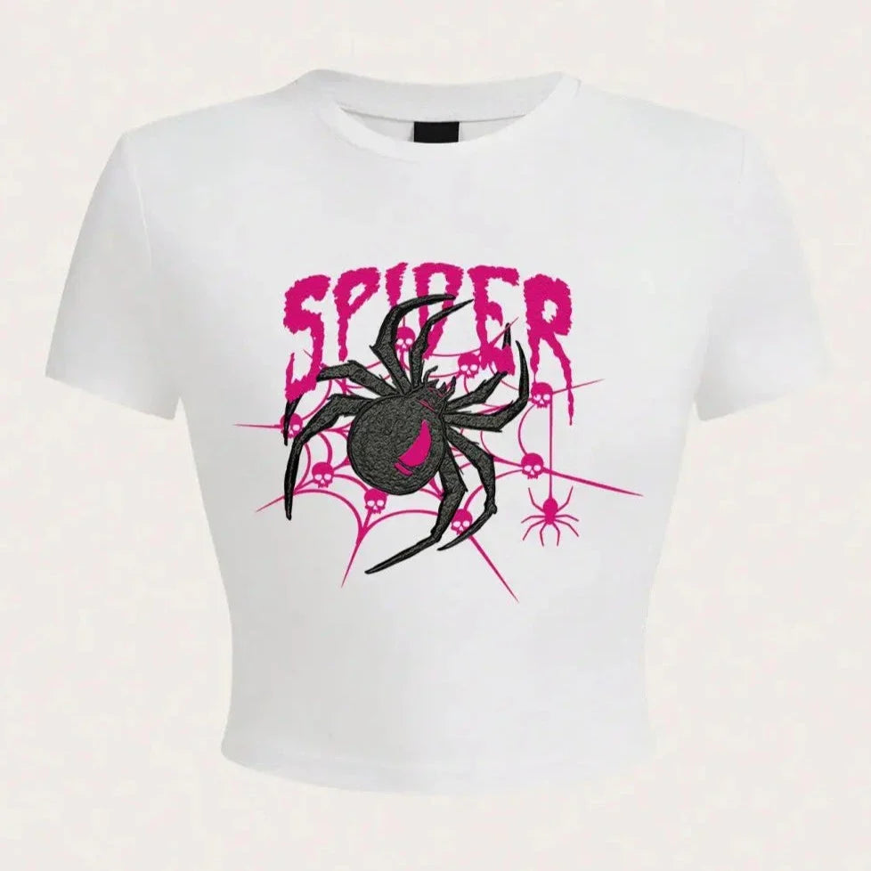 Pink Venom Spider Crop Top