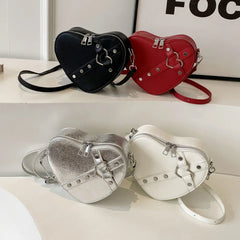 Studded Heart Crossbody Purse