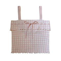 Pretty Bow Gingham Crop Top