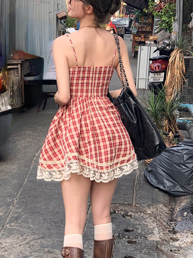 Homestyle Beauty Plaid Mini Dress