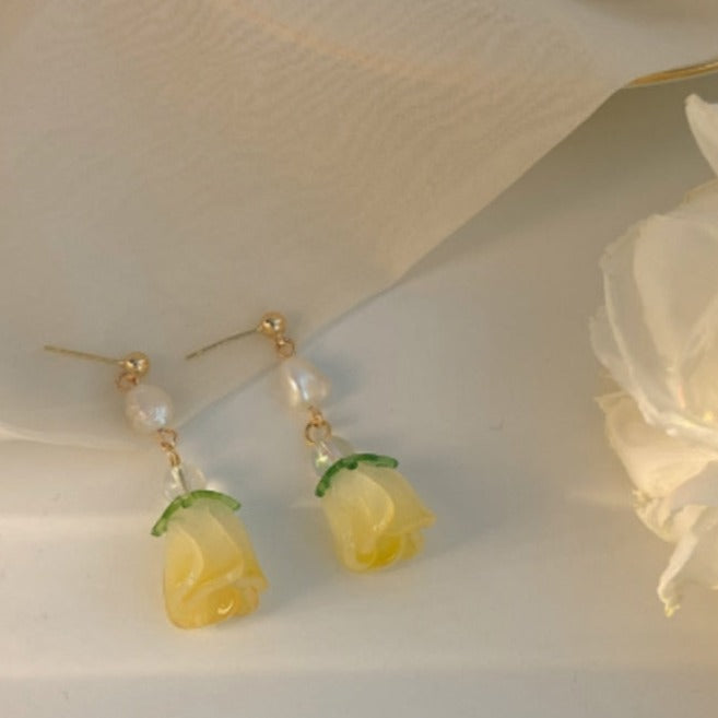 Precious Tulip Flower Earrings