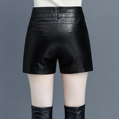 Faux Leather High Waist Shorts