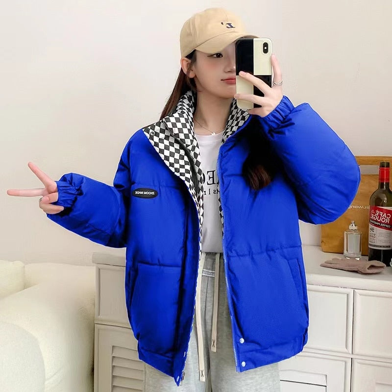 Diamond Pattern Puffer Jacket