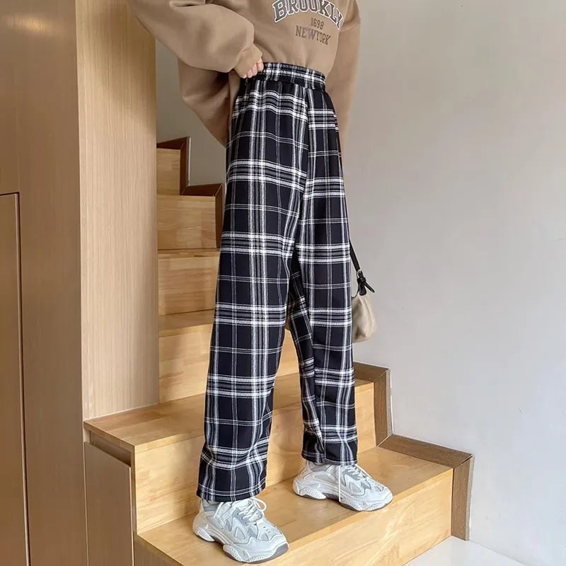 Fleece-Lined Plaid Pants