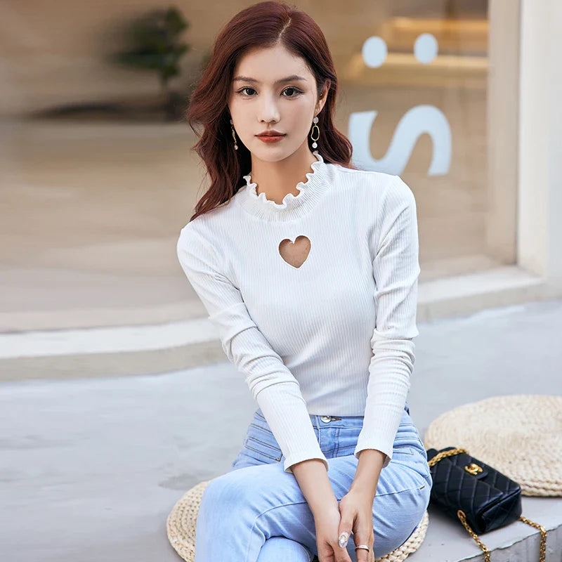 Open Heart Long Sleeve Top