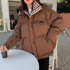 Diamond Pattern Puffer Jacket