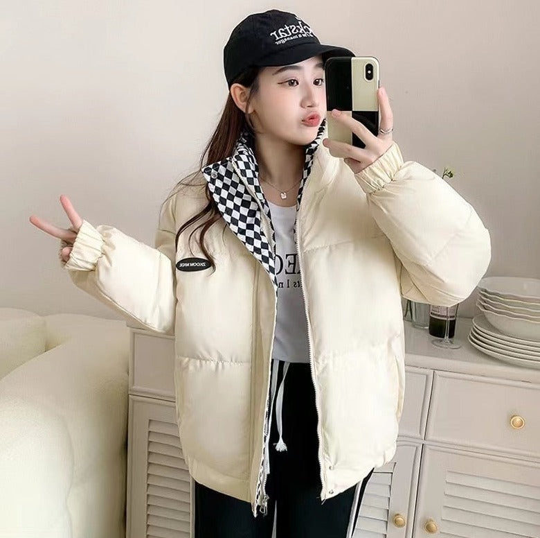 Diamond Pattern Puffer Jacket