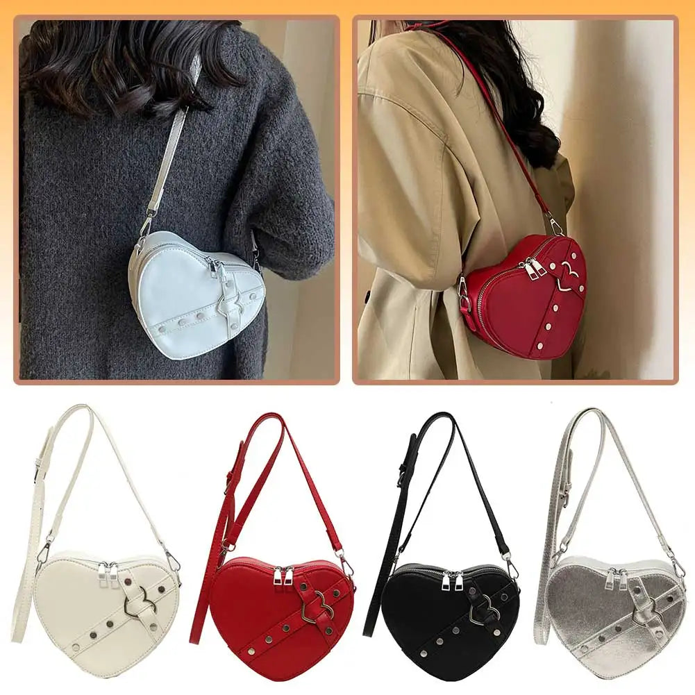 Studded Heart Crossbody Purse