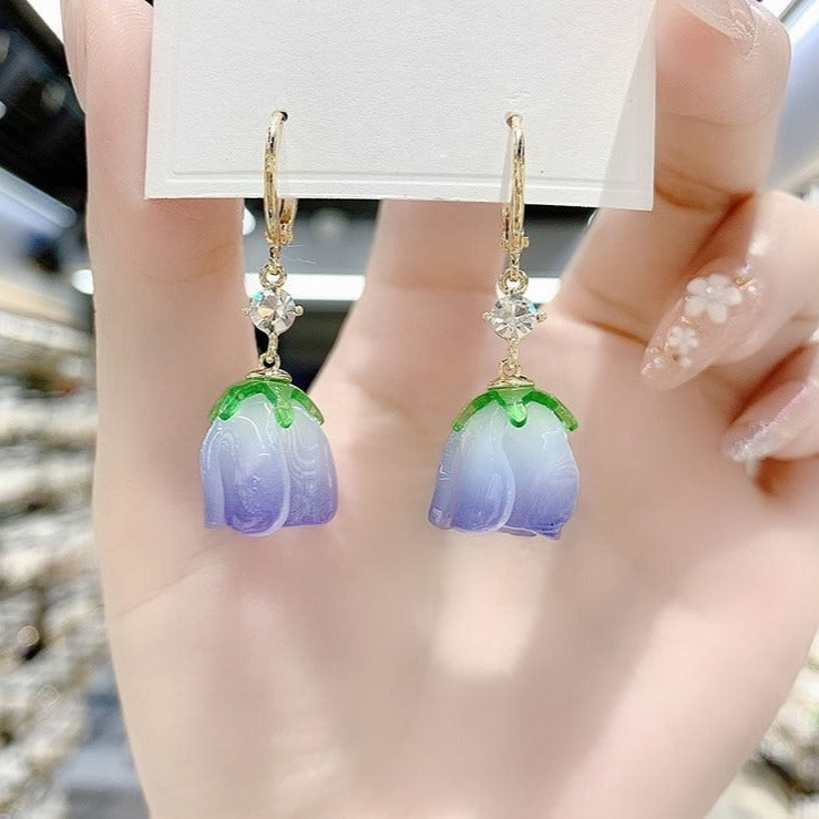 Precious Tulip Flower Earrings