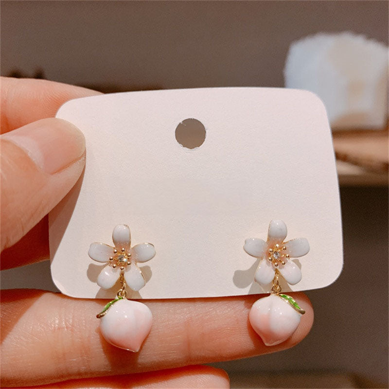 Peach Flower Earrings