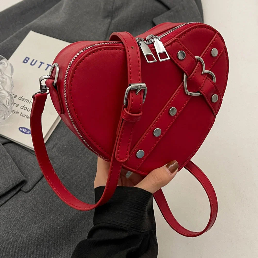 Studded Heart Crossbody Purse