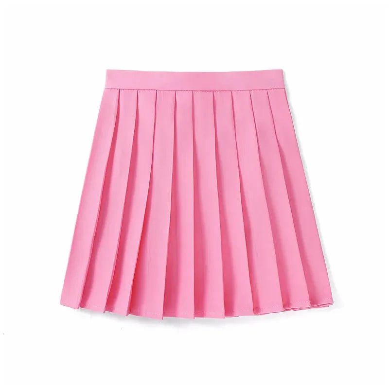 Candy Color Pleated Skirt