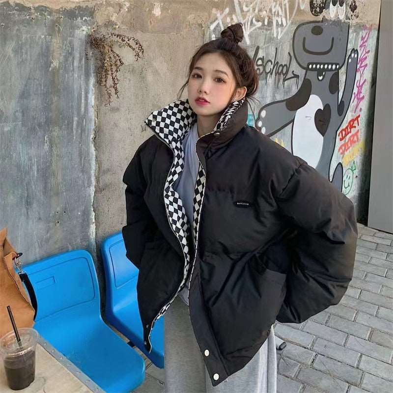 Diamond Pattern Puffer Jacket