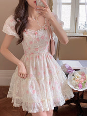 Sweet Floral Lace Dress