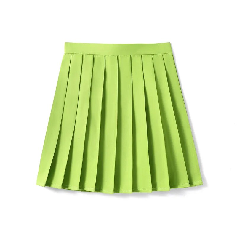 Candy Color Pleated Skirt