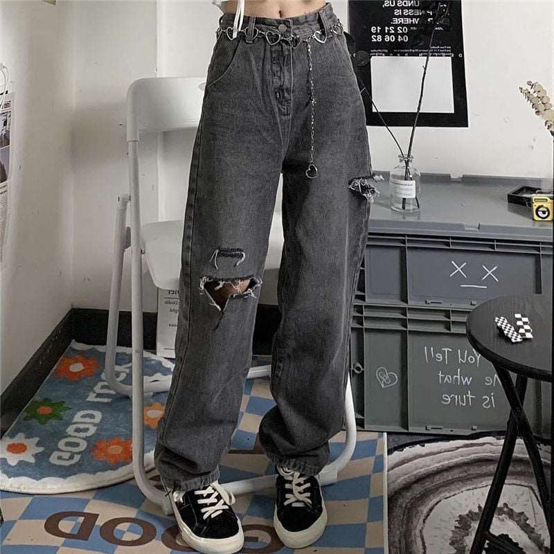 Distressed Wide Leg Jeans