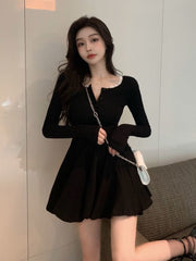 Long Sleeve Button Dress