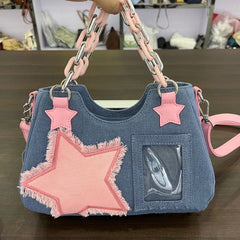 Sac à chaîne en jean Y2K Harajuku Star