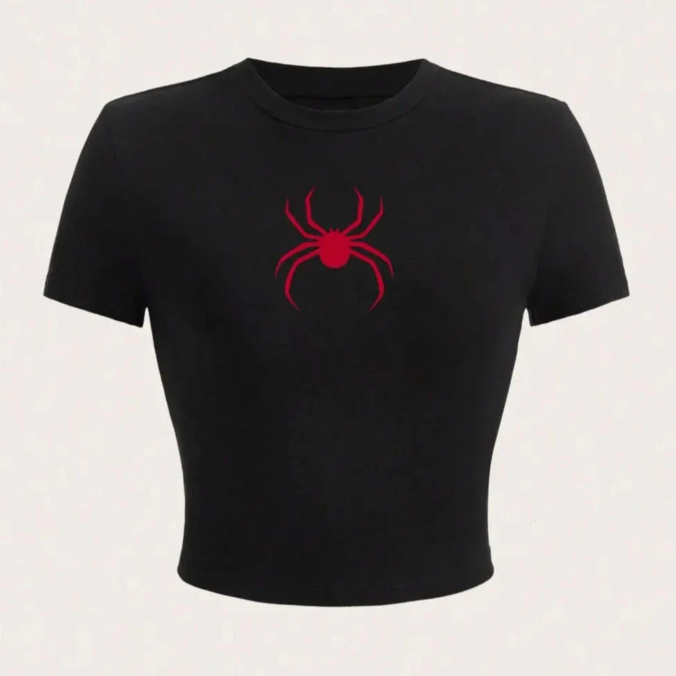 Red Spider Crop Top