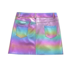 Metallic Rainbow Mini Skirt