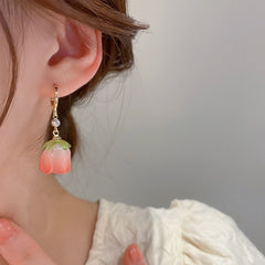 Precious Tulip Flower Earrings