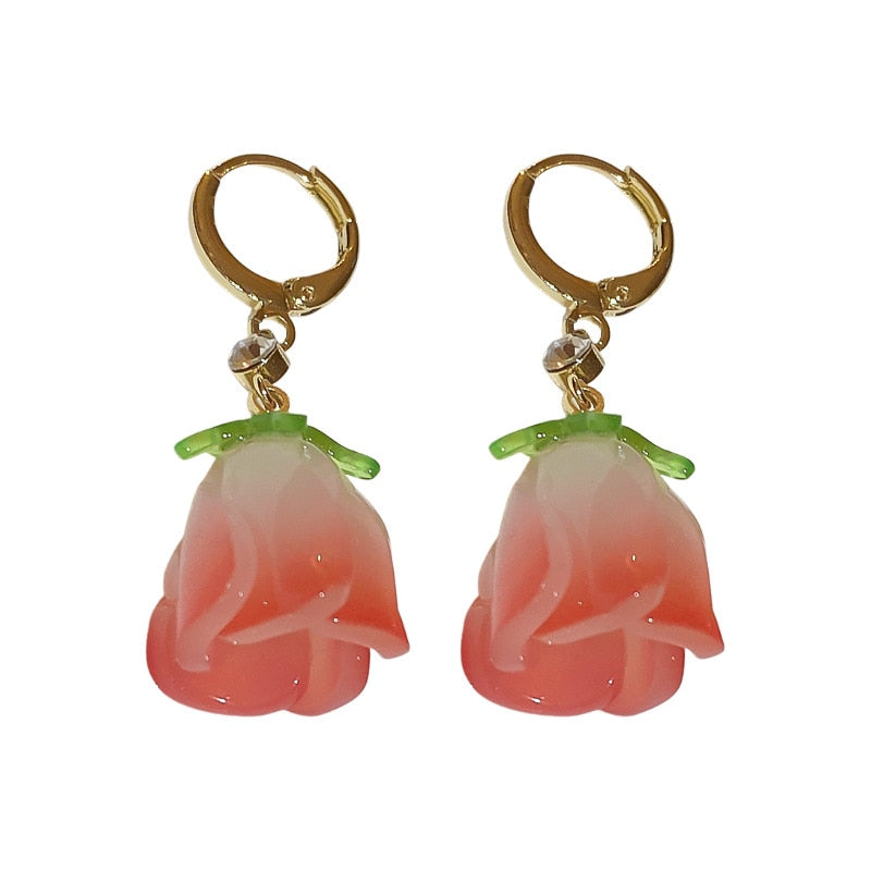 Precious Tulip Flower Earrings