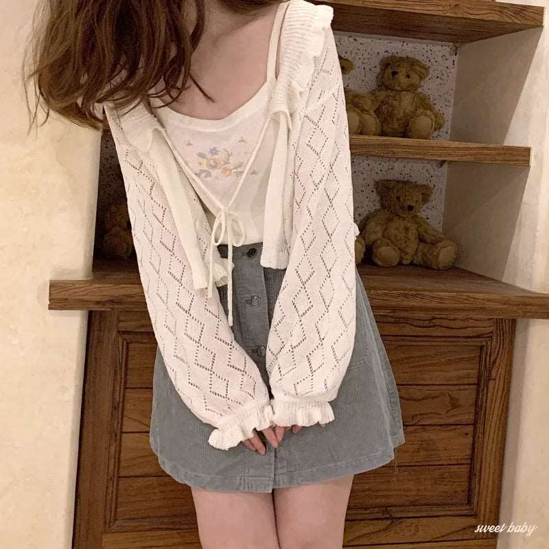 Charming Loose Lantern Sleeve Cardigan