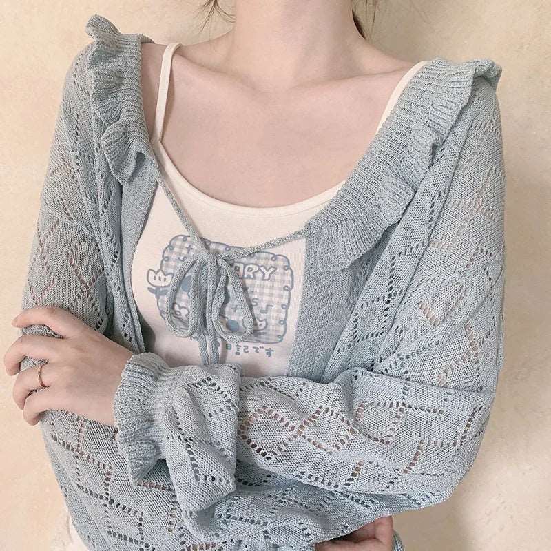 Charming Loose Lantern Sleeve Cardigan