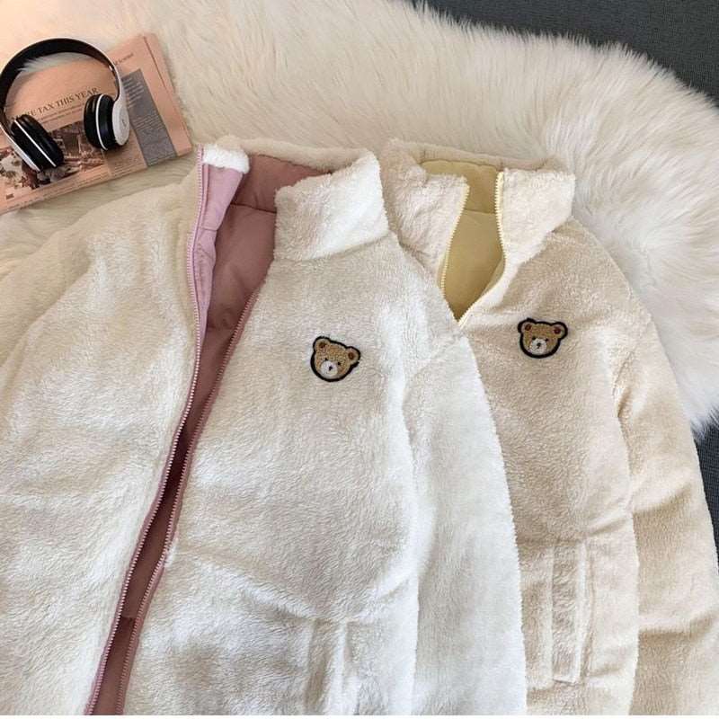 Cute Embroidered Double-Sided Coat