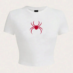 Red Spider Crop Top