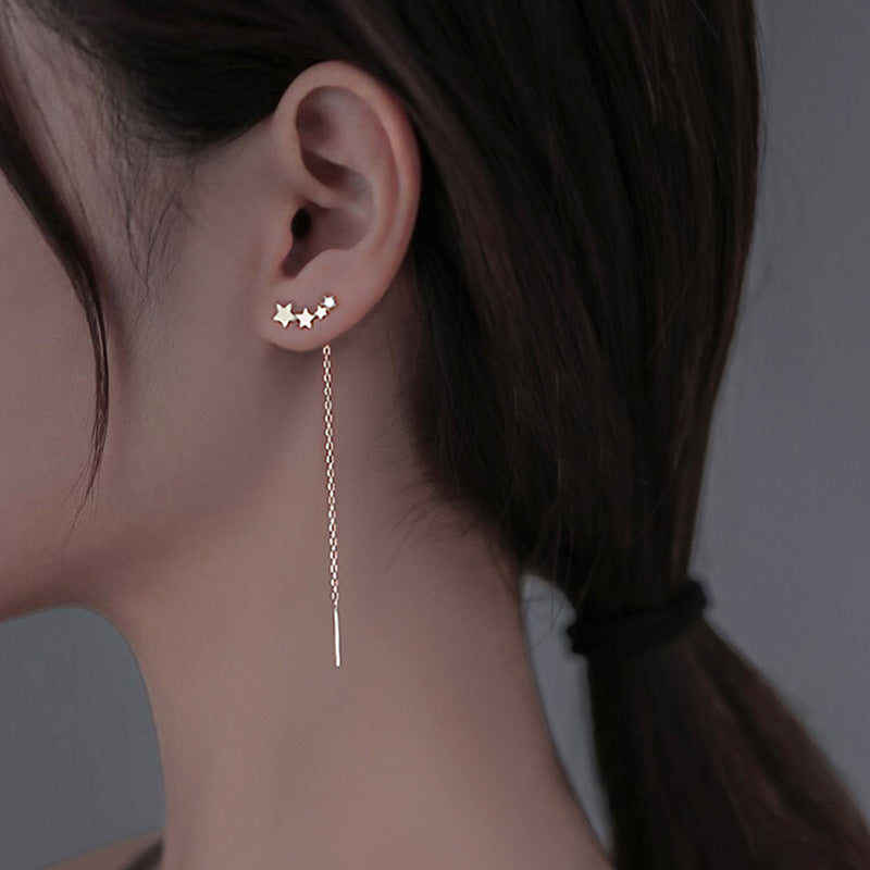 Long Starry Thread Chain Earrings