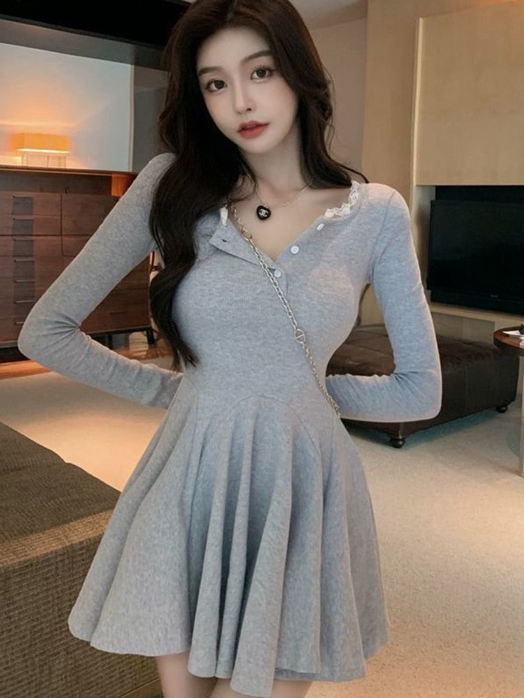 Long Sleeve Button Dress