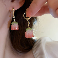 Precious Tulip Flower Earrings