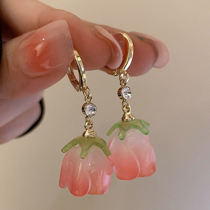 Precious Tulip Flower Earrings