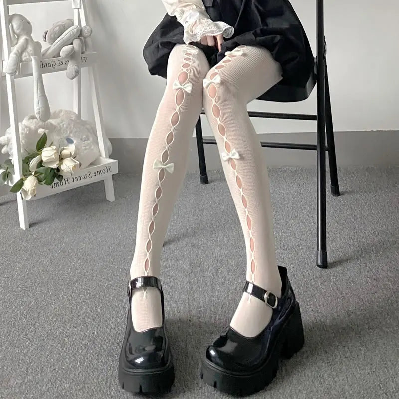 Hollow Out Bow Tights