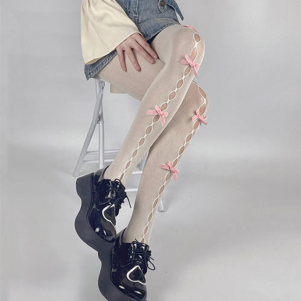 Hollow Out Bow Tights