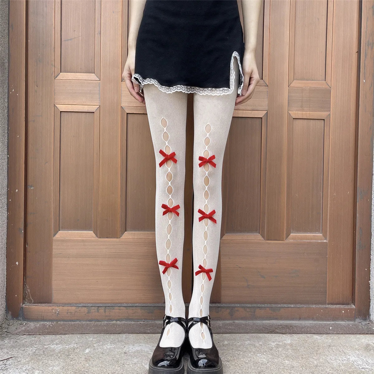 Hollow Out Bow Tights