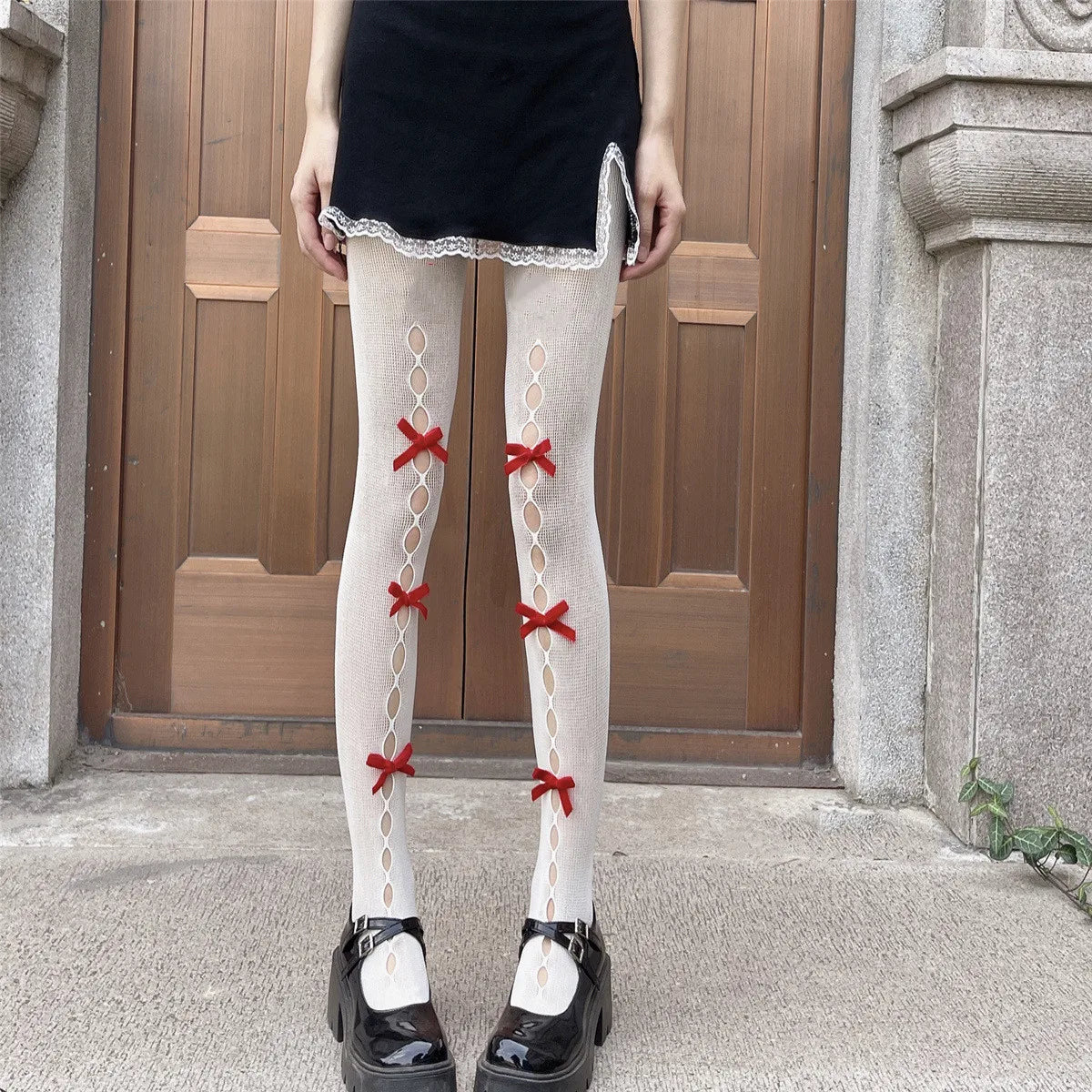 Hollow Out Bow Tights