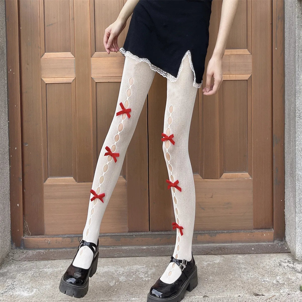 Hollow Out Bow Tights