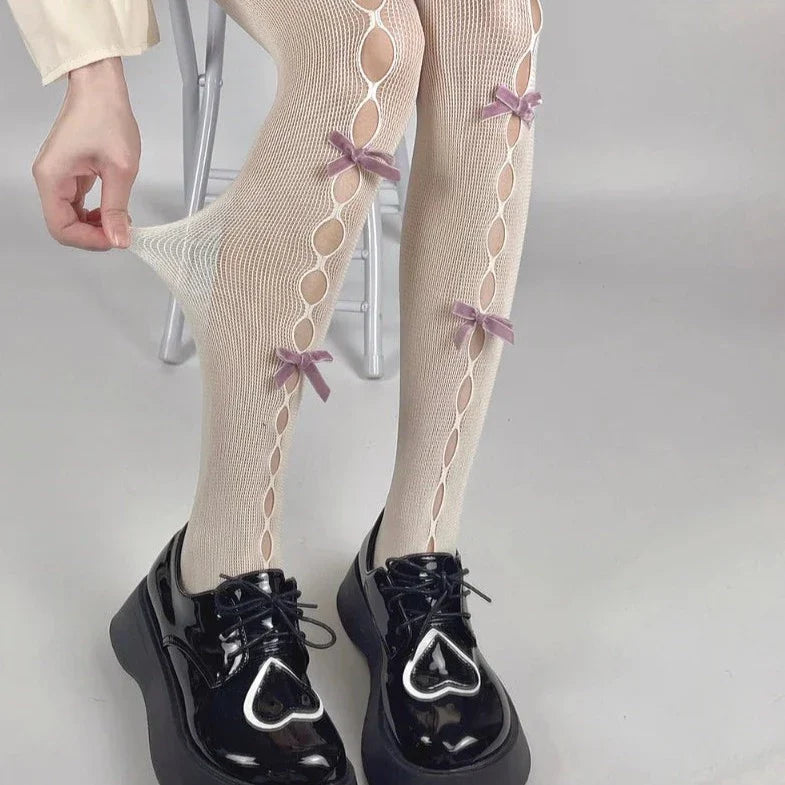 Hollow Out Bow Tights