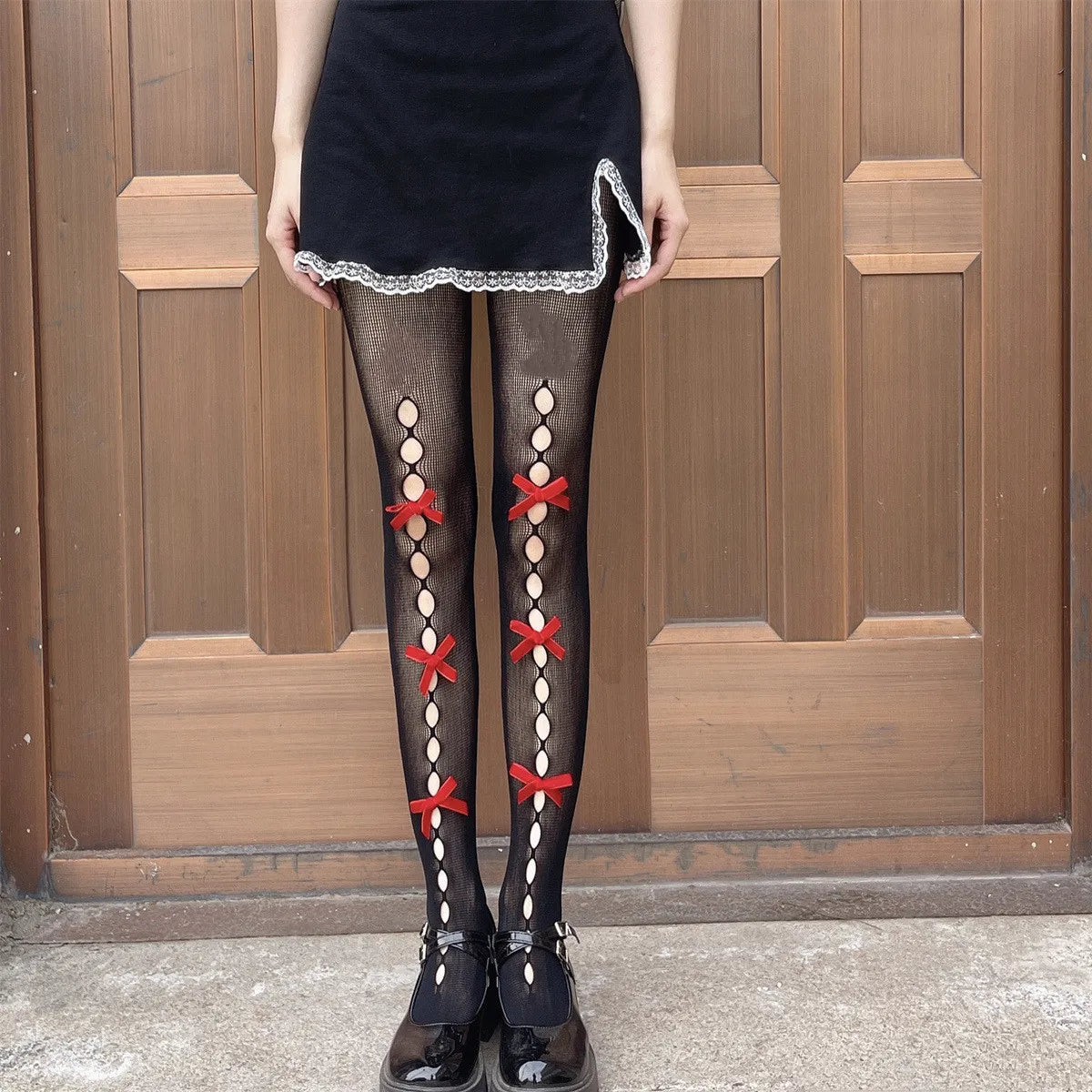 Hollow Out Bow Tights