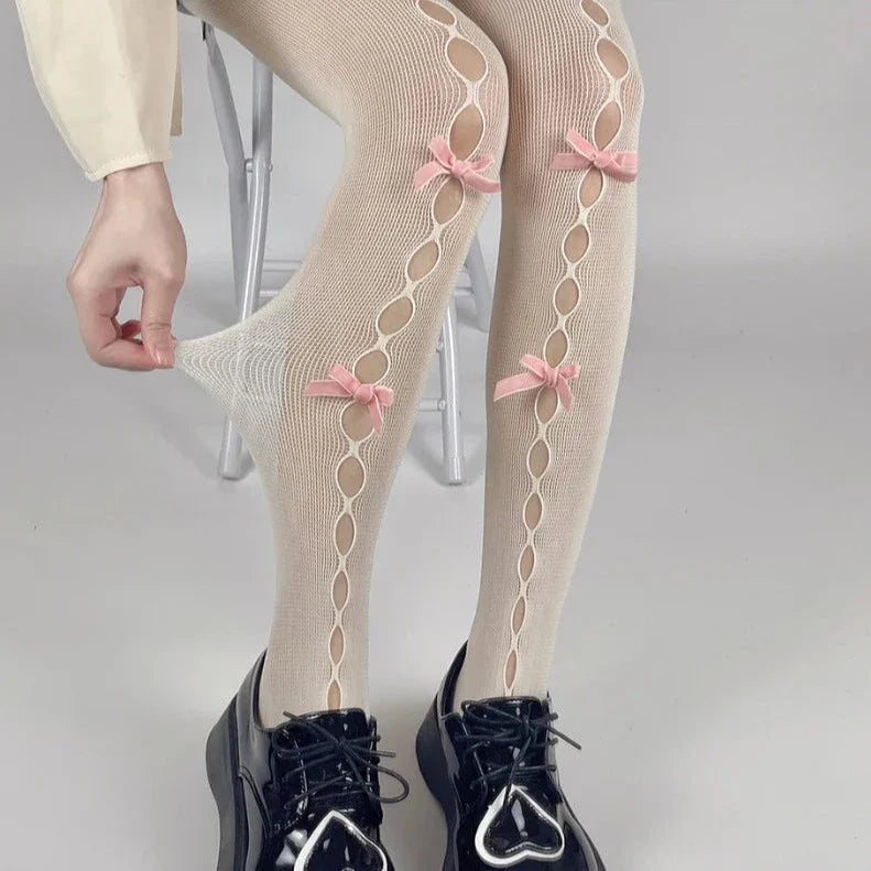 Hollow Out Bow Tights