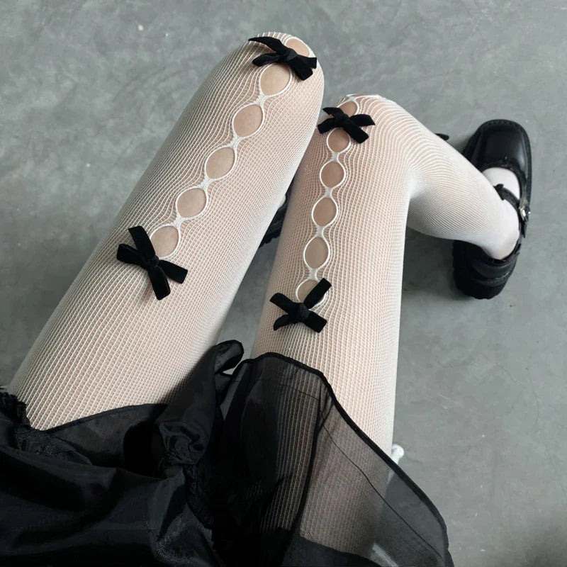 Hollow Out Bow Tights