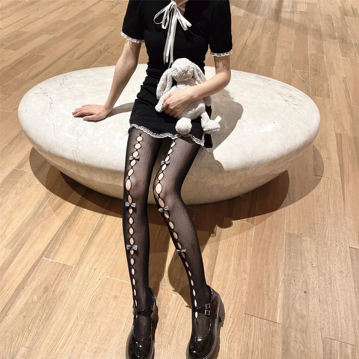 Hollow Out Bow Tights