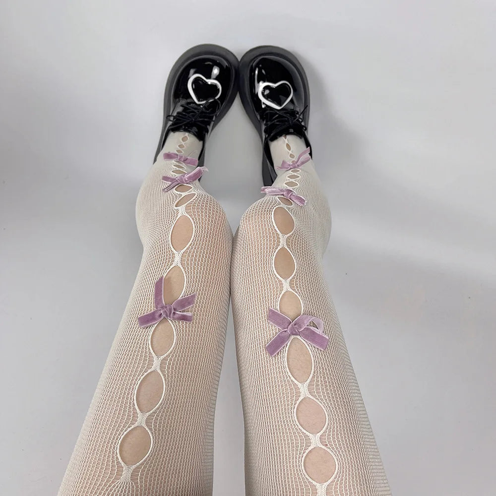 Hollow Out Bow Tights